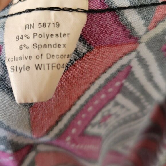 Notations Woman 1X Plus Blouse Retro Y2K mock layer gold hardware silky EUC - Picture 9 of 12